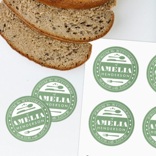 Gemaakt met Liefde Food Gift Sticker groen kraftpa