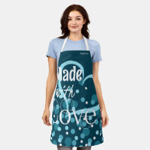 Gemaakt met liefde gepersonaliseerd Schort in donk