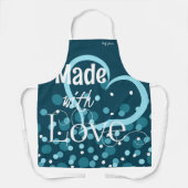 Gemaakt met liefde gepersonaliseerd Schort in donk (Voorkant)