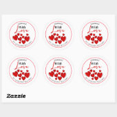 Gemaakt met liefde gepersonaliseerde aangepaste St Ronde Sticker (Vel)
