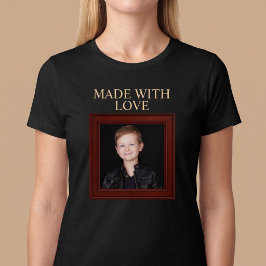 GEMAAKT MET LIEFDE Gepersonaliseerde kinderfoto T-shirt