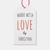 Gemaakt met Liefde Gepersonaliseerde Kraft Cadeaulabel (Voorkant)