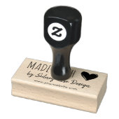 Gemaakt met Liefde Getekende Hart & Naam Rubberstempel (Stempel)