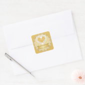 Gemaakt met liefde Gingham Geel Vierkante Sticker (Envelop)