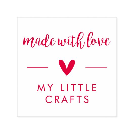 Gemaakt met liefde, handelsnaam, hart zelfinktende stempel (Design)