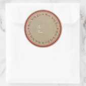 Gemaakt met Liefde Handgemaakte Rustieke Kraft Ker Ronde Sticker (Tas)