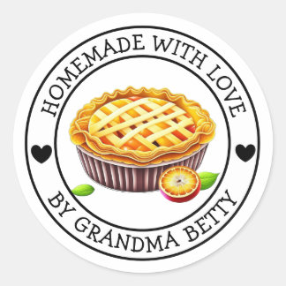 Gemaakt met Liefde, Handgemaakte Taartlabels Ronde Sticker
