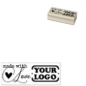Gemaakt met Liefde Hart Eenvoudige Stijlvolle Logo Rubberstempel (Gestempeld)