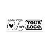 Gemaakt met Liefde Hart Eenvoudige Stijlvolle Logo Rubberstempel (Afrduk)