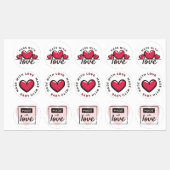 Gemaakt Met Liefde Hart Labels (Vel)