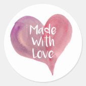 Gemaakt met liefde, hart sticker (Voorkant)