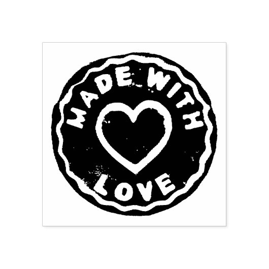 Gemaakt met liefde hart symbool rubber stempel slo (Afrduk)