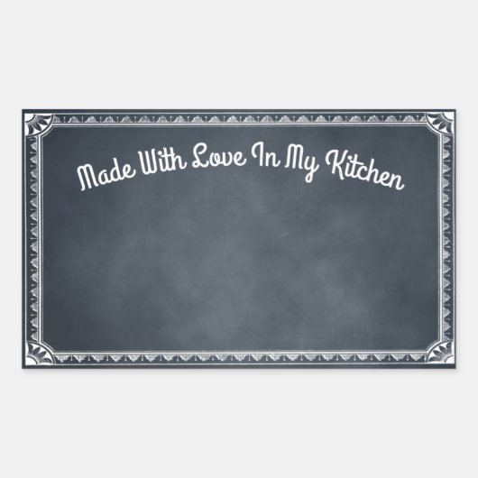 Gemaakt met liefde in mijn keuken Blackboard Stick Rechthoekige Sticker (Voorkant)