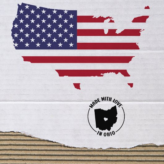 Gemaakt met liefde in Ohio Rubberstempel