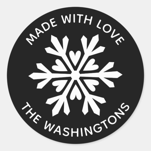 Gemaakt met liefde kerst sneeuwvlok Sticker (Voorkant)
