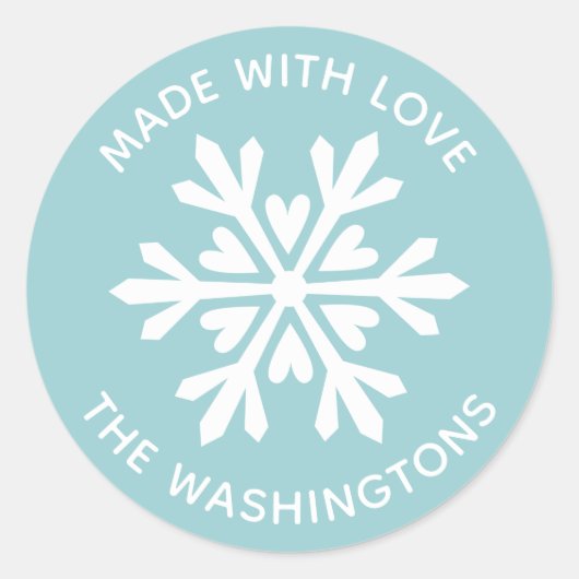 Gemaakt met liefde kerst sneeuwvlok Sticker (Voorkant)