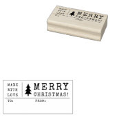 Gemaakt met liefde kerstcadeau Label Rubberstempel (Gestempeld)