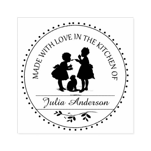 Gemaakt met liefde kinderen houten stempel (Afrduk)