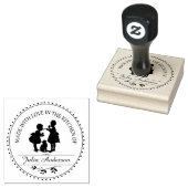 Gemaakt met liefde kinderen houten stempel (Gestempeld)