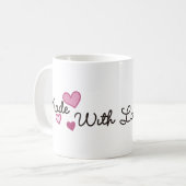 Gemaakt met liefde koffiemok (Voorkant links)