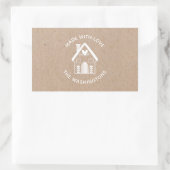 Gemaakt met Liefde Kraft Christmas House Sticker (Tas)