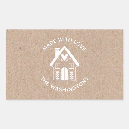 Gemaakt met Liefde Kraft Christmas House Sticker (Voorkant)