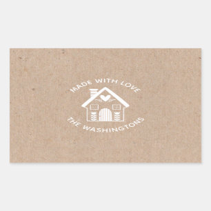 Gemaakt met Liefde Kraft Christmas House Sticker
