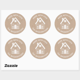Gemaakt met Liefde Kraft Christmas House Sticker
