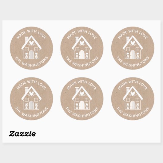 Gemaakt met Liefde Kraft Christmas House Sticker (Vel)