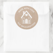 Gemaakt met Liefde Kraft Christmas House Sticker (Tas)