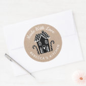 Gemaakt met liefde Kraft Kerst Classic Round Stick Ronde Sticker (Envelop)