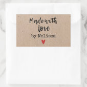 Gemaakt met liefde Kraft Rechthoekige Sticker (Tas)