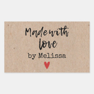 Gemaakt met liefde Kraft Rechthoekige Sticker