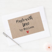 Gemaakt met liefde Kraft Rechthoekige Sticker (Envelop)