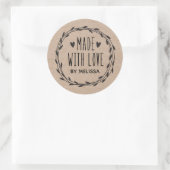 Gemaakt met liefde Kraft Ronde Sticker (Tas)