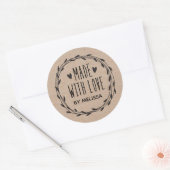 Gemaakt met liefde Kraft Ronde Sticker (Envelop)