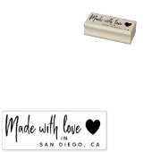Gemaakt met liefde, locatie, Small Business Custom Rubberstempel (Gestempeld)