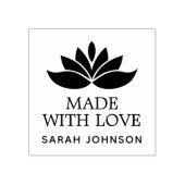 Gemaakt met Liefde Lotus Flower op maat Rubberstempel (Afrduk)