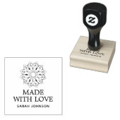 Gemaakt met Liefde Lotus Flower op maat Rubberstempel (Gestempeld)