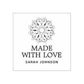 Gemaakt met Liefde Lotus Flower op maat Rubberstempel (Afrduk)