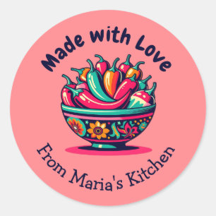  gemaakt met liefde Mexican Chile Kitchen Ronde Sticker