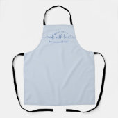 Gemaakt met Liefde Minimalistische Blauwe Script B Schort (Voorkant)