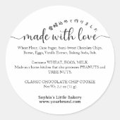 Gemaakt met Liefde Minimalistische Ingredienten Ba Ronde Sticker (Voorkant)