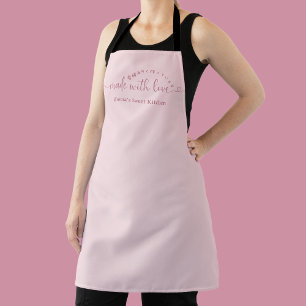 Gemaakt met Liefde Minimalistische Roze Script Bak Schort