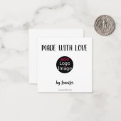 Gemaakt met Liefde Moderne professionele Logo Notitiekaartje (Voorkant / Achterkant in situ)