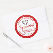 Gemaakt met liefde pepermunt zelfgemaakte suiker s ronde sticker (Envelop)