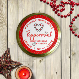 Gemaakt met liefde pepermunt zelfgemaakte suiker s ronde sticker
