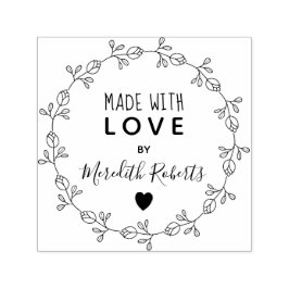 Gemaakt Met Liefde Persoonlijke Bloemenkrans Zelfinktende Stempel