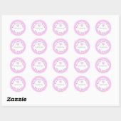 Gemaakt met liefde Pink Gingham Home gebakken cade Ronde Sticker (Vel)