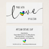 Gemaakt met liefde 🌈 Rainbow Hang Labels Visitekaartje (Voorkant /achterkant)